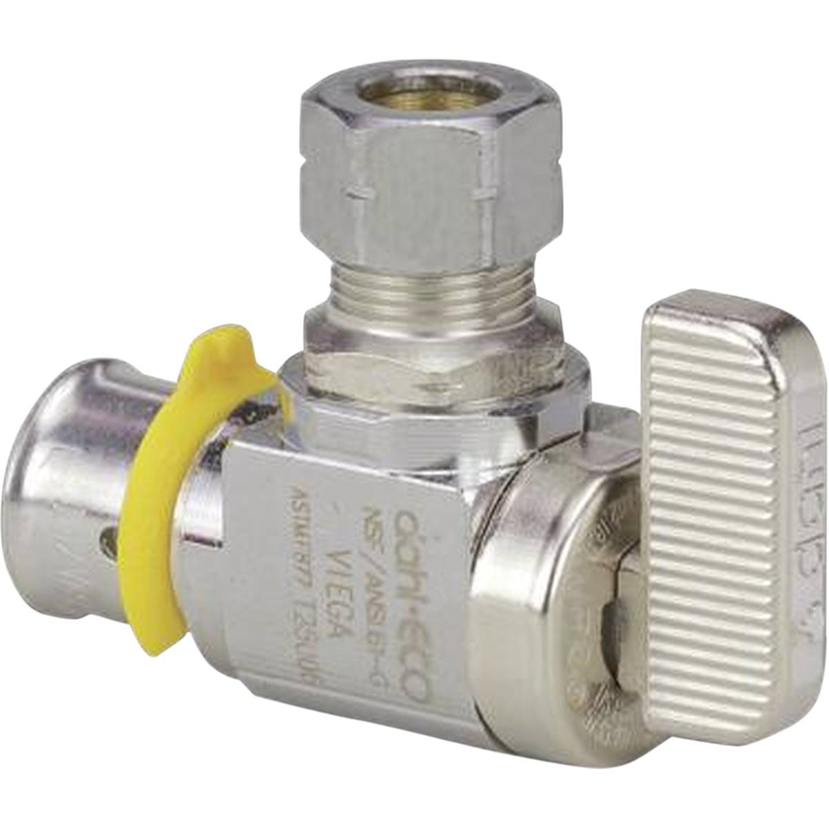 Viega 93511 (2842.4ZL) PureFlow Press Angled Stop Valve 1/2 in Press x 1/4 in CTS Compression (1 Each)