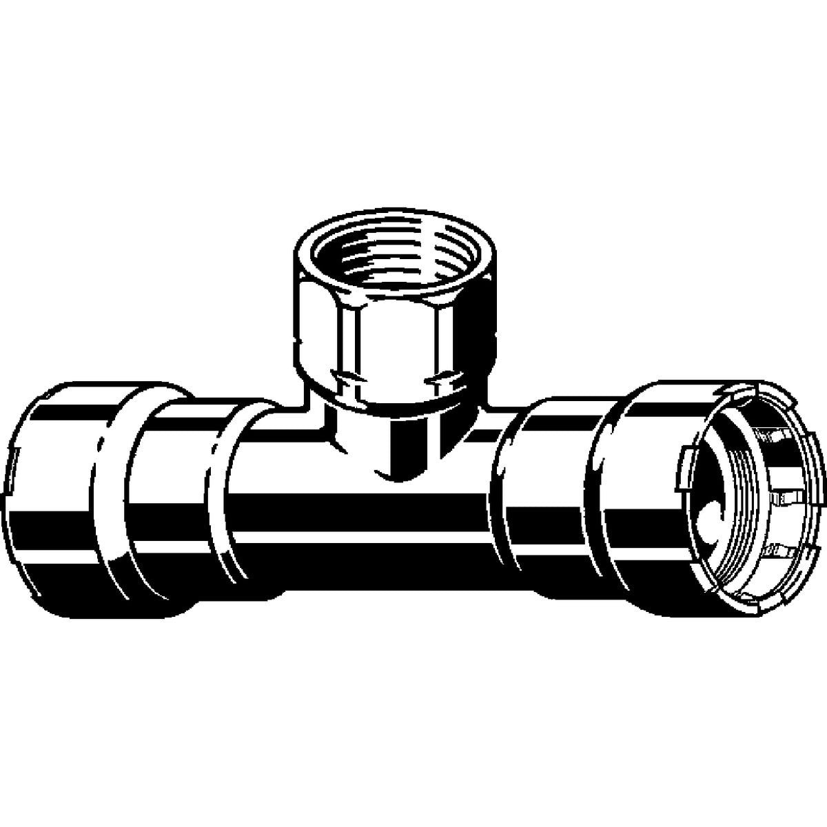 Viega 95185 (4117.2) MegaPress 304 Stainless Steel 3/4 in Press x Press x Female NPT Tee - 2