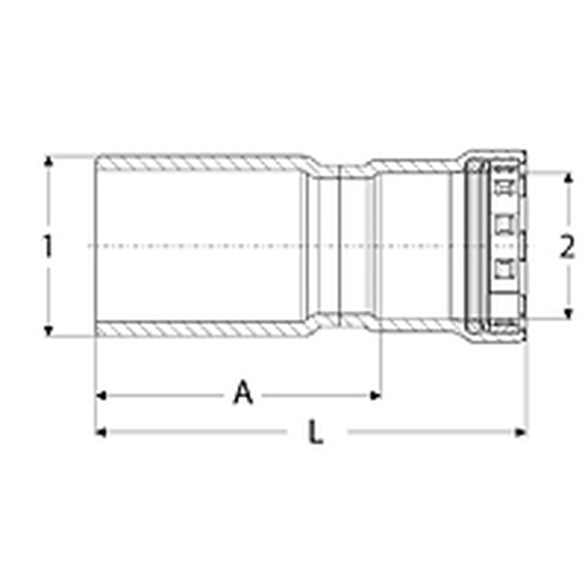 Viega 95365 (4115.1) MegaPress 304 FKM Reducer FTG x Press 1 in x 3-4 in (1 Each) - 2