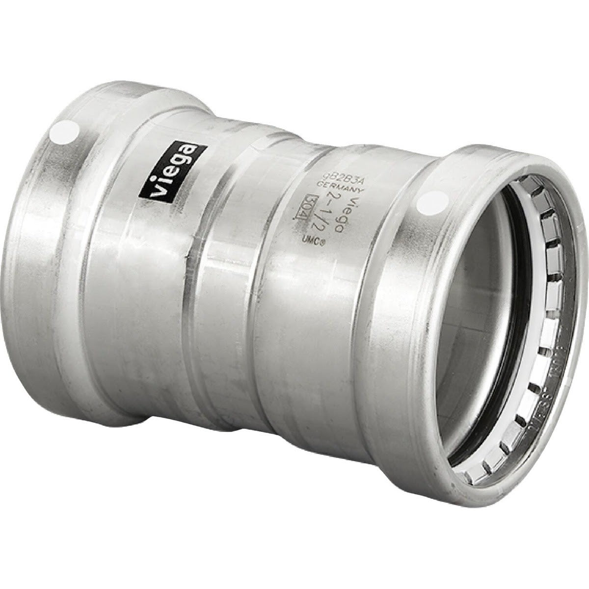 Viega 95645 (4115XL) 2 1/2 in MegaPress 304 Stainless Steel Press Coupling with Stop (1 Each)