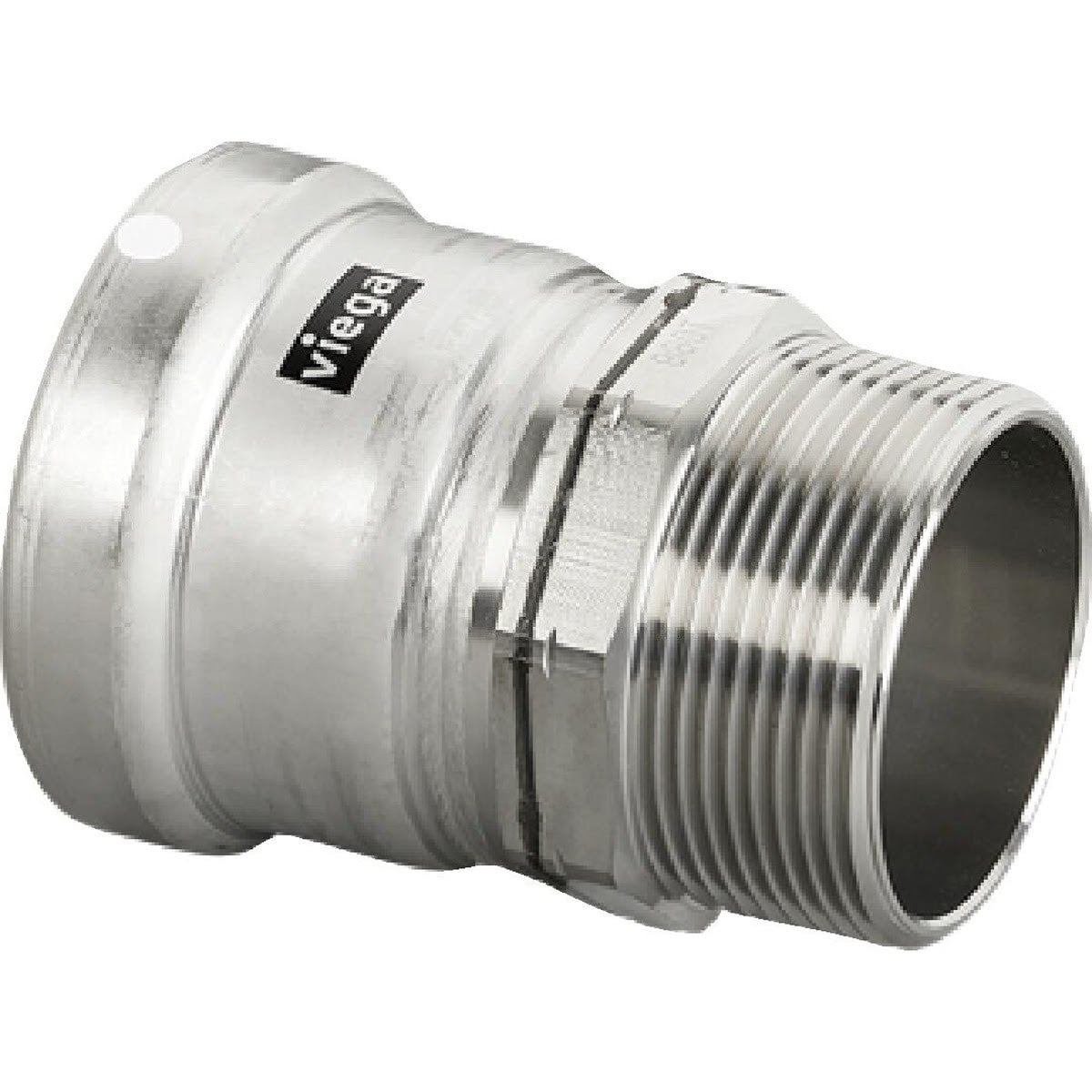 Viega 95735 (4111XL) MegaPress 304 FKM 4 in. Press x 4 in. MPT Stainless Steel Adapter (1 Each)