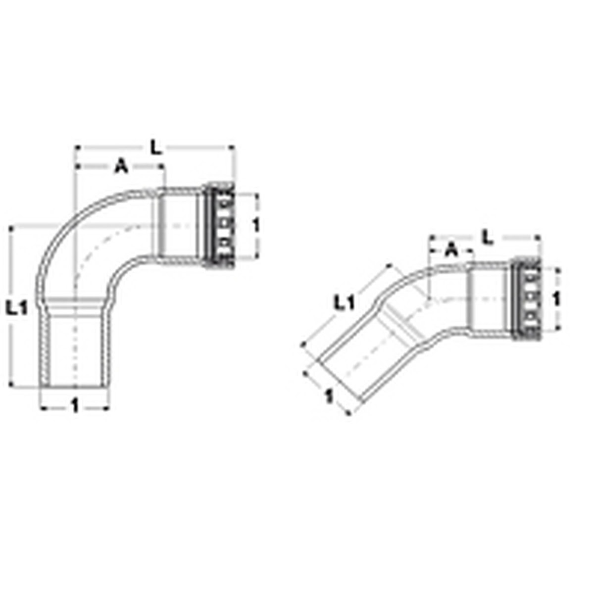 Viega 95845 (4116.1) MegaPress 304 FKM 90 Degree Elbow 1 1/4 in Press x FTG IPS (1 Each) - 2