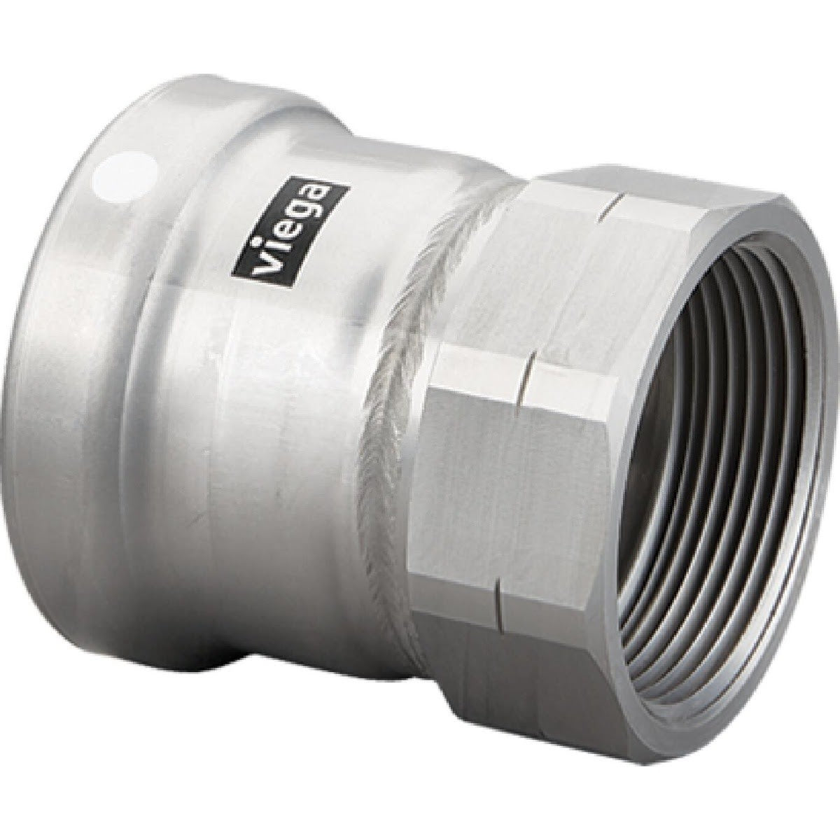 Viega 98325 (6812XL) MegaPress 316 FKM 4 in. Press x 4 in. FPT Stainless Steel Adapter (1 Pack)