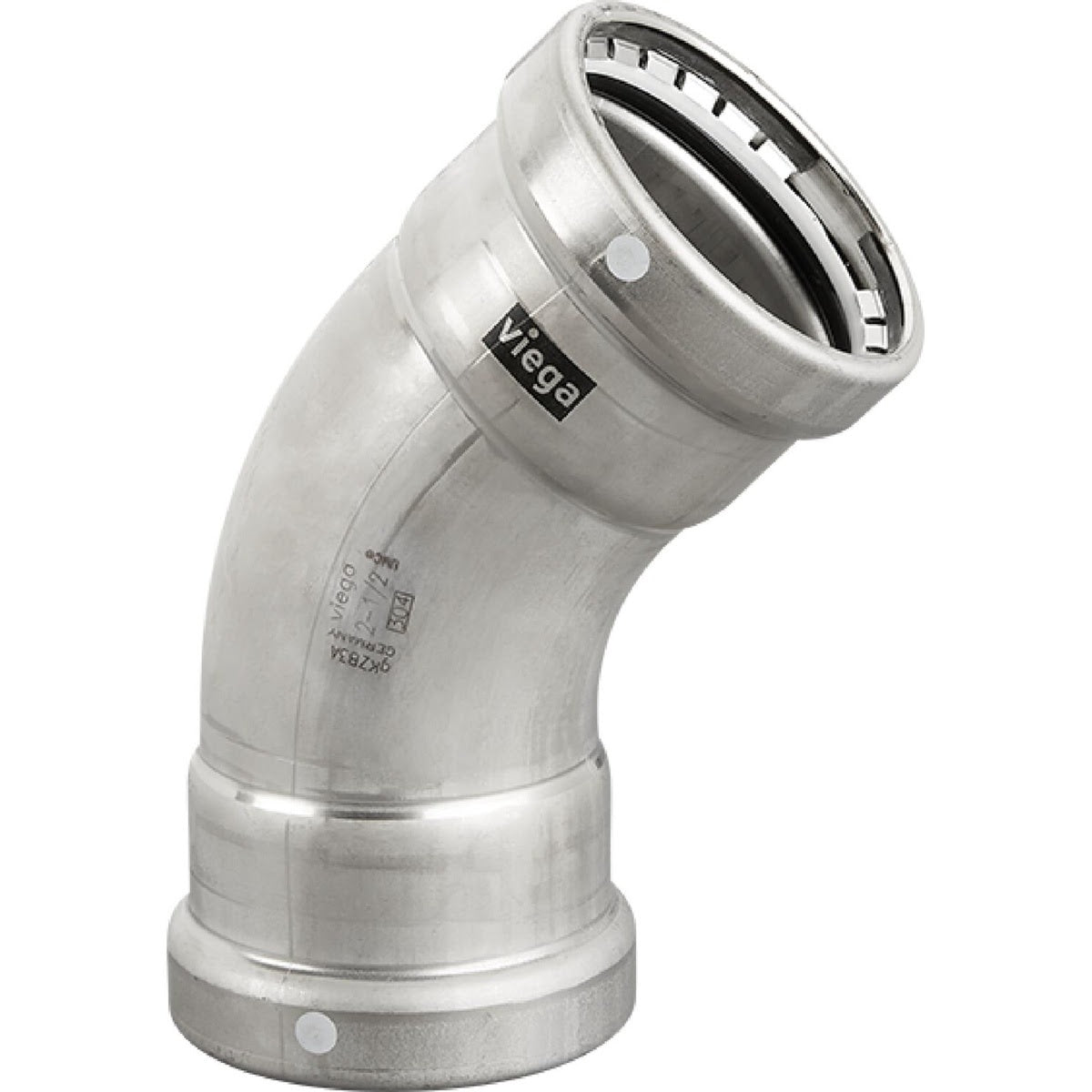 Viega 98515 (6826XL) MegaPress 316 FKM 3 in. 45 Degree Stainless Steel Press Elbow (1 Each)