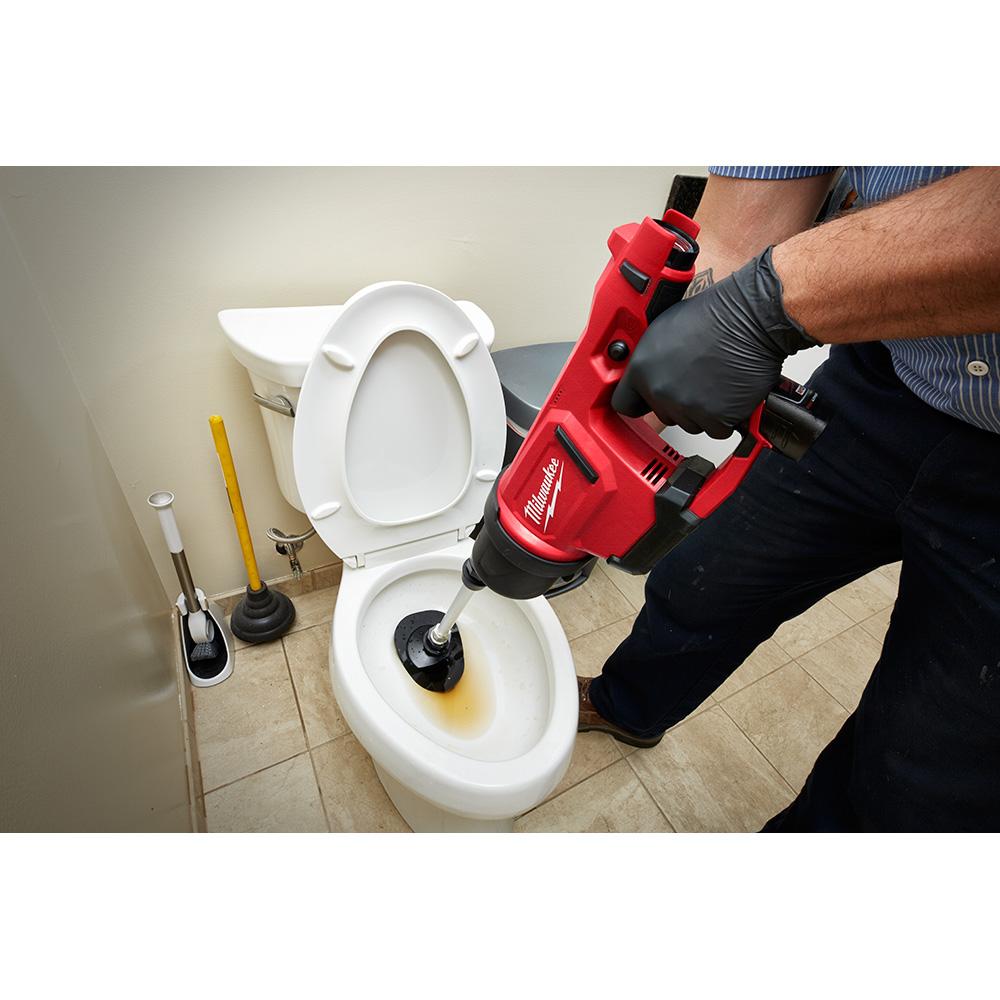 DrainX Toilet Auger Drophead Drain Snake with Drill Attachment, 6