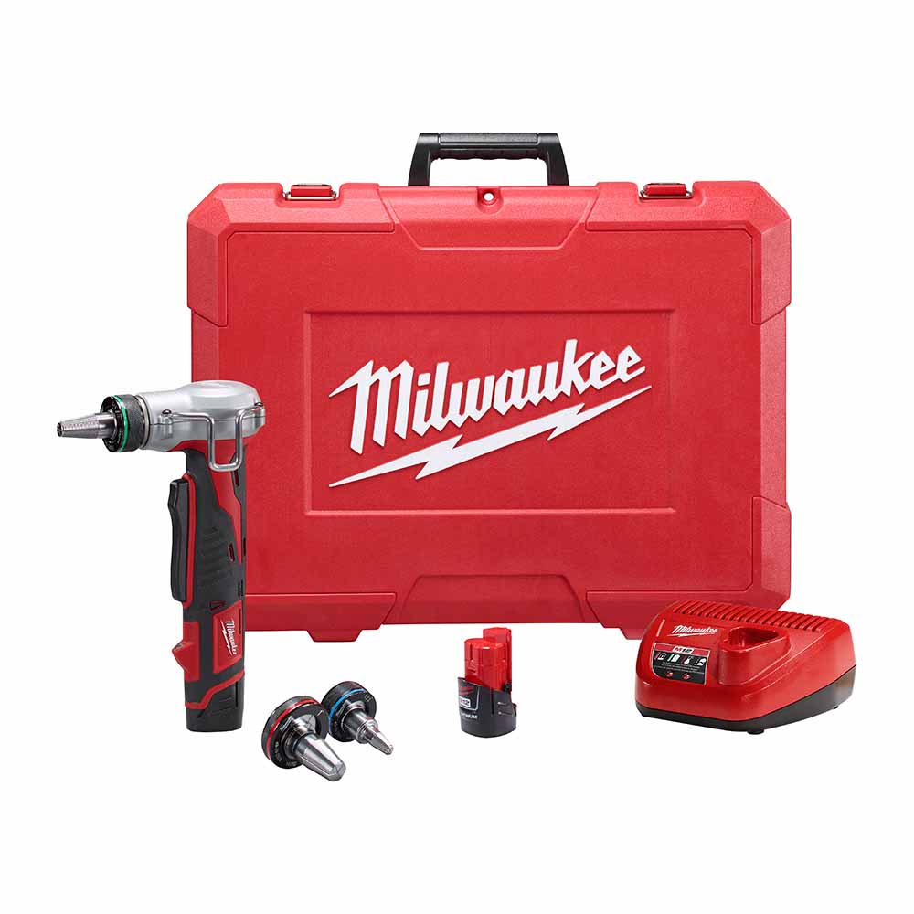 Milwaukee 2432-22 M12 ProPEX Expansion Tool Kit With 1/2", 3/4", 1" Heads